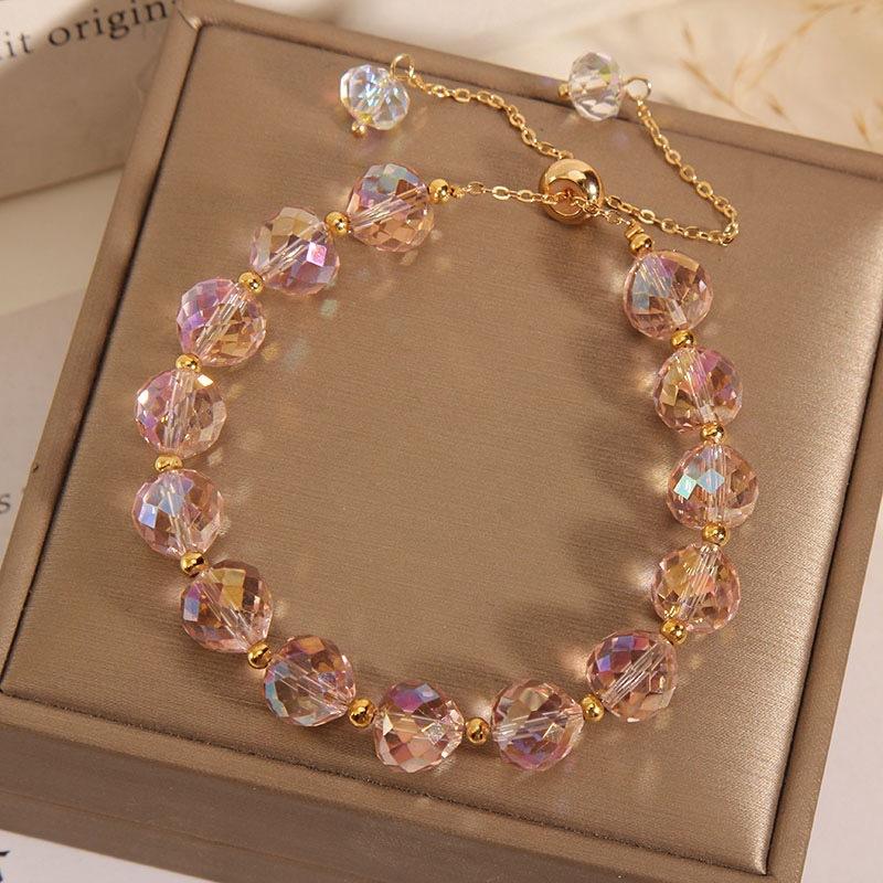 Fashion Colorful Artificial Crystal Bracelet Shiny Beaded Bracelets For Women Party Jewelry
