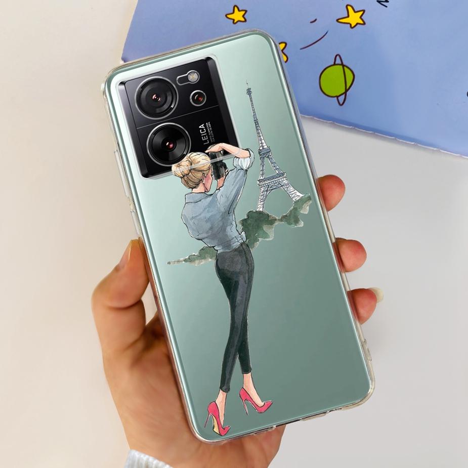 Чехол для Xiaomi 13T Pro Роскошная окрашенная задняя крышка Прозрачный силиконовый чехол для телефона Для Xiaomi Mi 13T Pro 13TPro Мягкие чехлы Сумки 6.67''