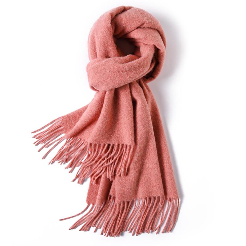 100 Pure Wool Scarves Women's Winter High-end Cashmere Oversized Shawl Gift