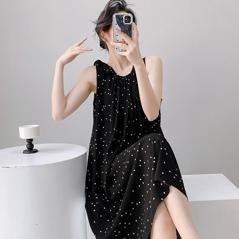 1011 new fashion cotton and silk nightdress women's thin French high-end large-size loose casual loungewear can be worn outside