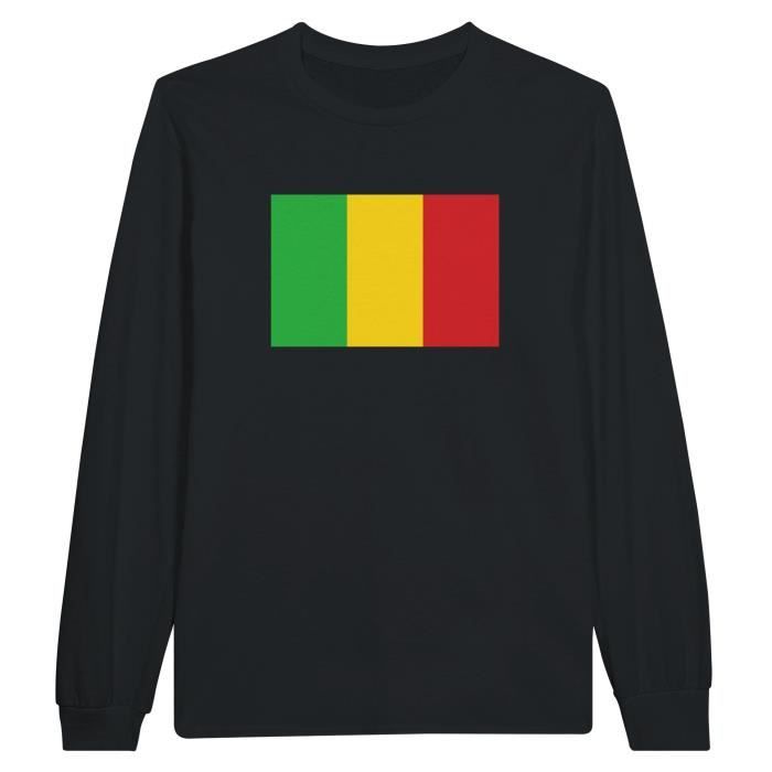 Длинная футболка - PIXELFORMA - Drapeau du Mali - Noir - 100% хлопок - Homme