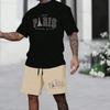 Men's Summer Paris 2pcs Tees Sets Summer Tops Short Sleeve Pants Crew Neck Sport Casual Outdoor Vacation Sport