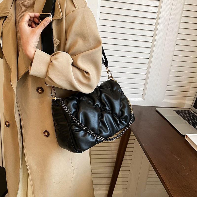 IELGY Женская плиссированная сумка-облако большой вместимости, модная универсальная сумка-мессенджер на цепочке