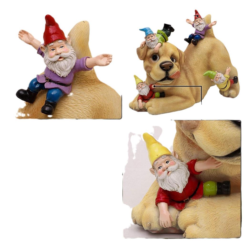 Собаки и Гномы Уличные Скульптуры и Статуи Садовое Искусство Уличный Декор Газон Двор Домашний Декор