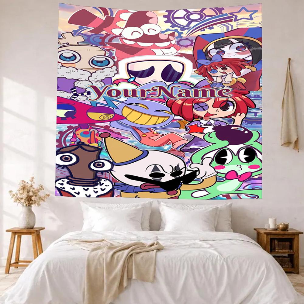 Digital Circus Custom Your Name Wall Decor Tapestry Art For Pet Memorial Birthdaywedding Party Backdrop Family Gift