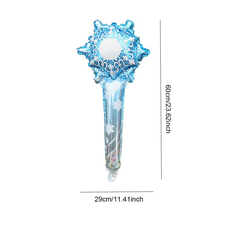 6Pcs New Christmas Inflatable Elk Santa Claus Gingerbread Man Snowman Style Handheld Balloon Stick Party Supplies Decoration