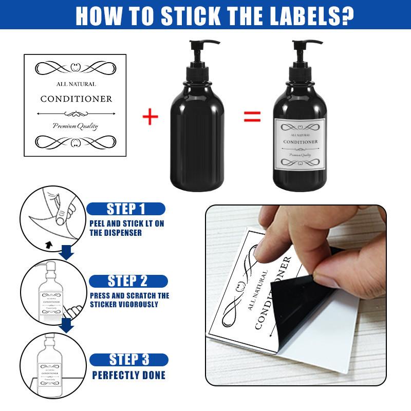 Бутылка для мыла HOT, дозатор для жидкого мыла, многоразовый шампунь, кондиционер, гель для душа, контейнер с этикеткой/стойкой