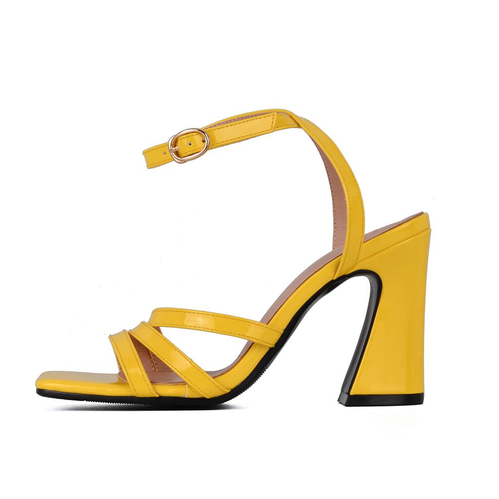 Krazing Pot Летняя обувь на очень высоком каблуке из искусственной кожи с открытым носком, современные модные женские сандалии с ремешками на щиколотке