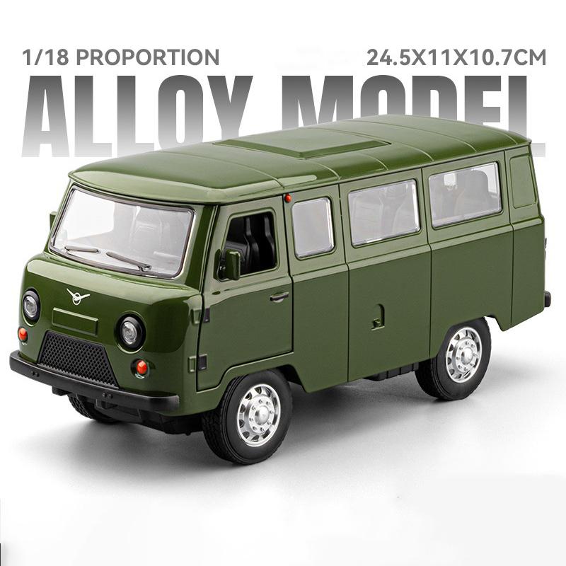 1:18 Русский УАЗ TRAVELER АВТОБУС Литая Модель Машинки Игрушка Литье под Давлением Металл Оттянуть Назад Звук и Свет Машинки Игрушки Для Детей Транспортное Средство