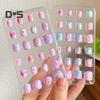 24Pcs Kids Fake Nail Kawaii Kids Fake Nail Art Stickers Set Creative DIY Nail Kit for Nail Decorations
