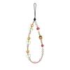 White Heart Phone Lanyard With Pearl Charm Anti-Lost Strap Smartphone Womens Fashion Accessory