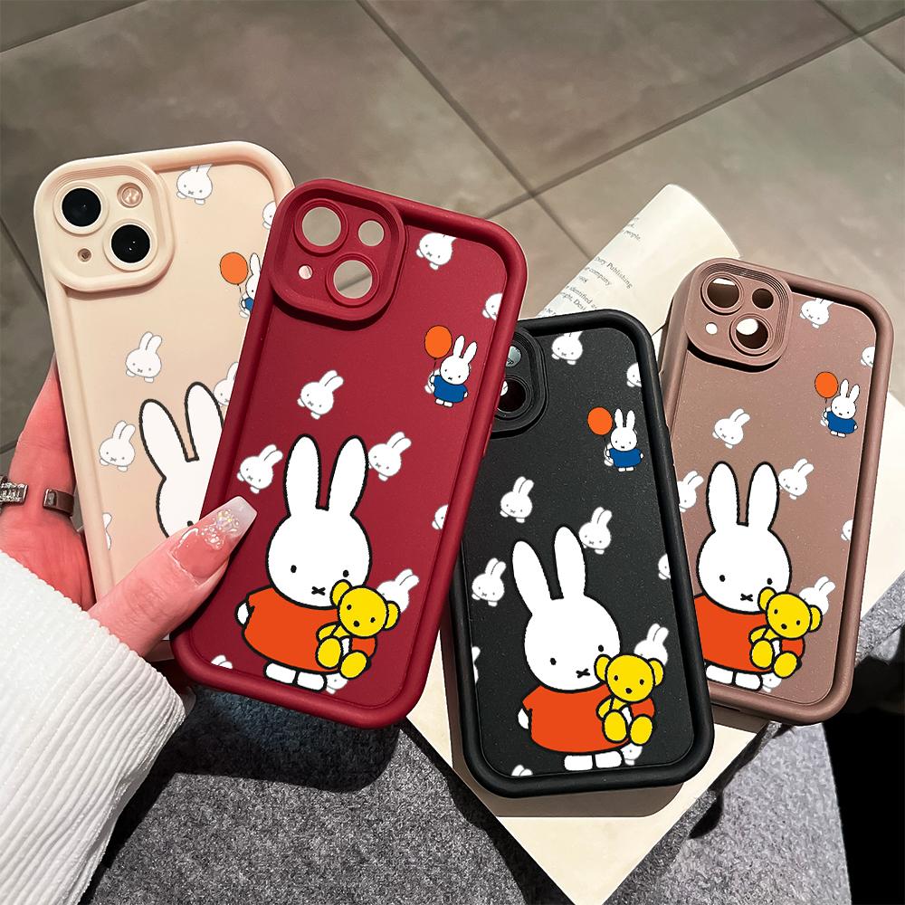 Милый чехол для телефона с рисунком мультяшного кролика для iPhone Samsung Galaxy Xiaomi Redmi POCO HUAWEI Honor, противоударный резиновый мягкий гибкий чехол