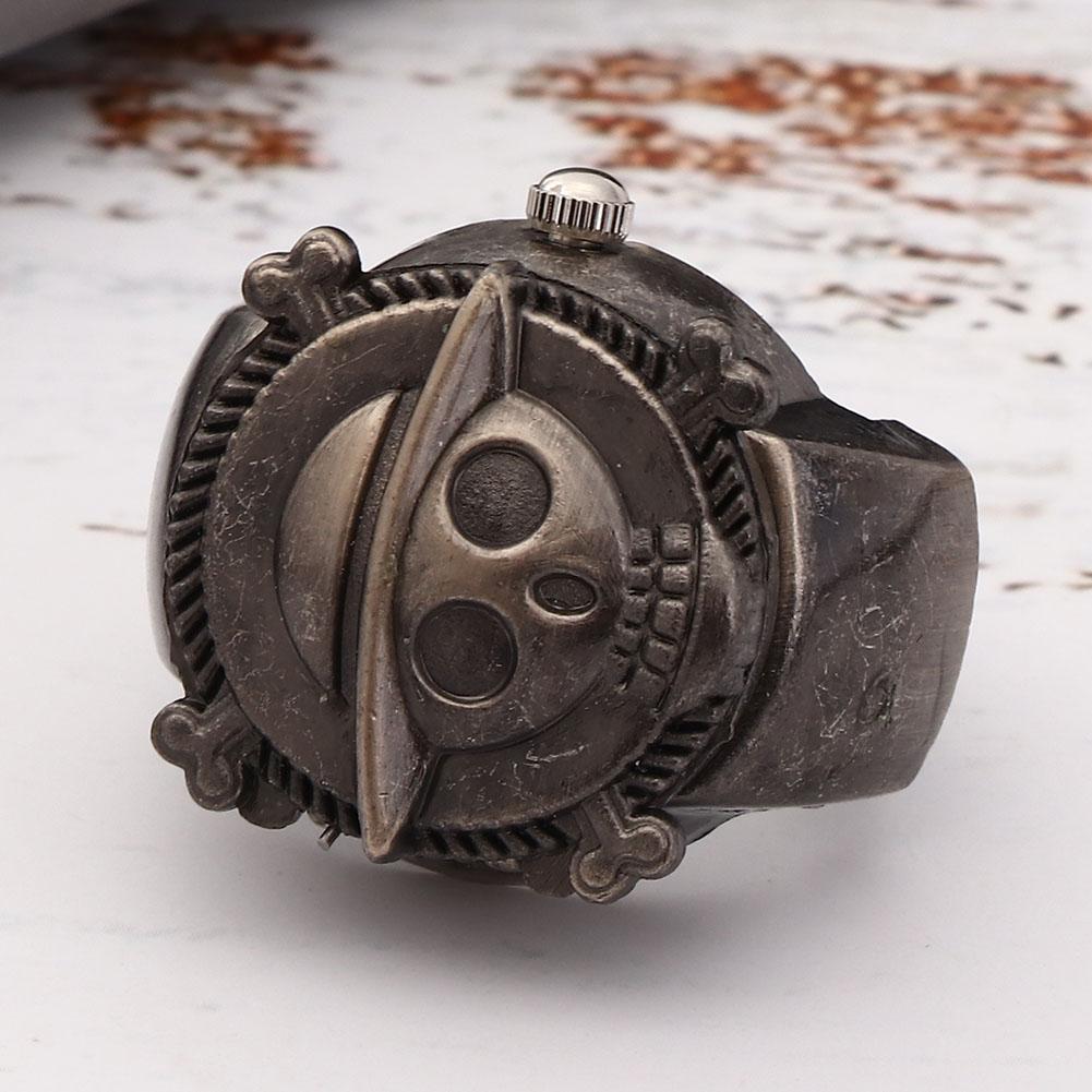 Кольцо-часы с откидной крышкой, кварцевые кольцо-часы на палец для студентов-унисекс(черный )