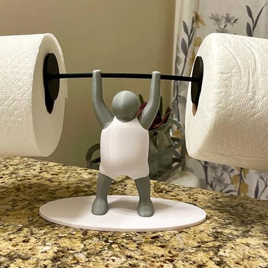 Держатель для туалетной бумаги для тяжелоатлета, держатель для рулона туалетной бумаги в виде штанги, напечатанный на 3D-принтере