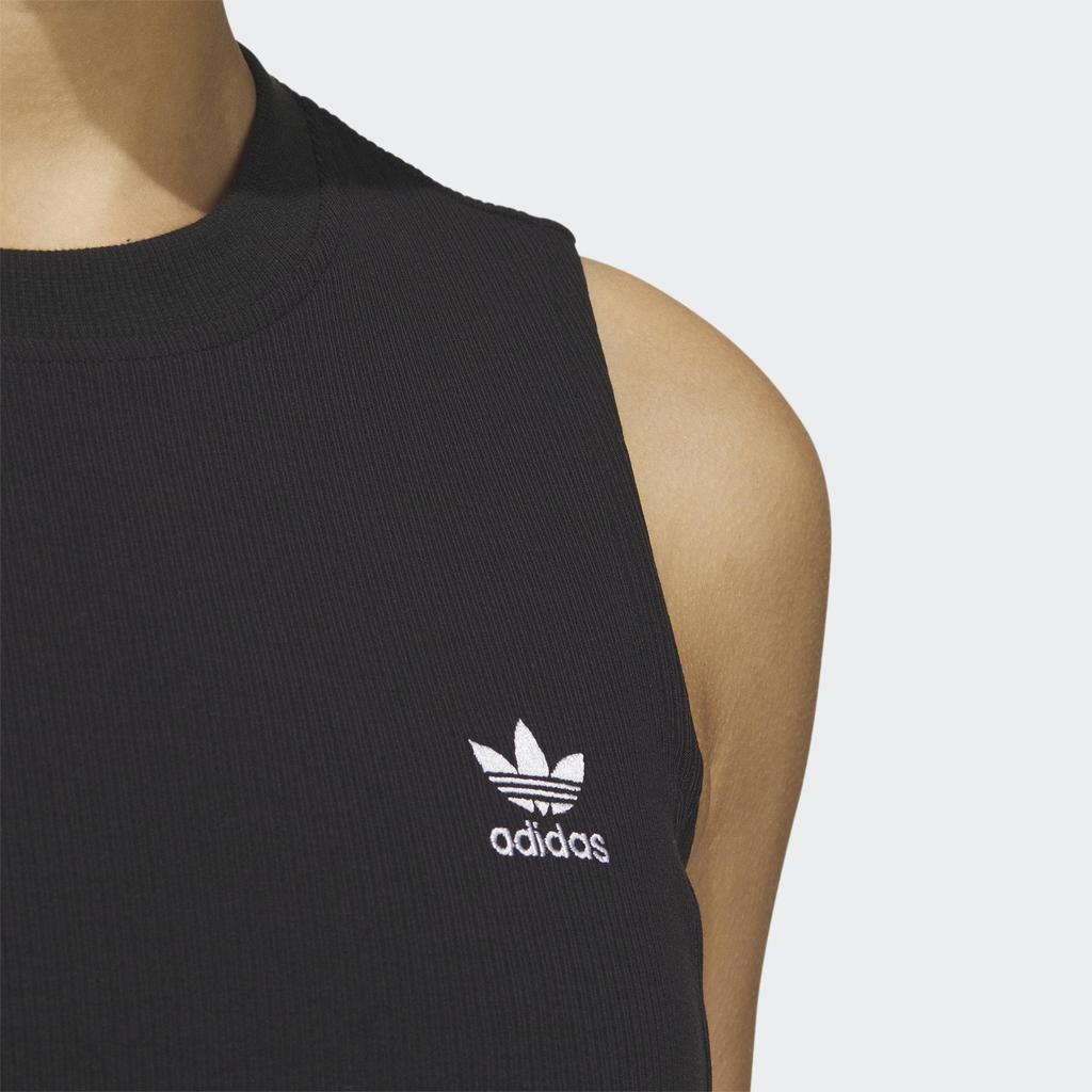 Adidas Originals Trefoil Logo Print Tie-Waist Sleeveless Dress Women Dress Black IP2193