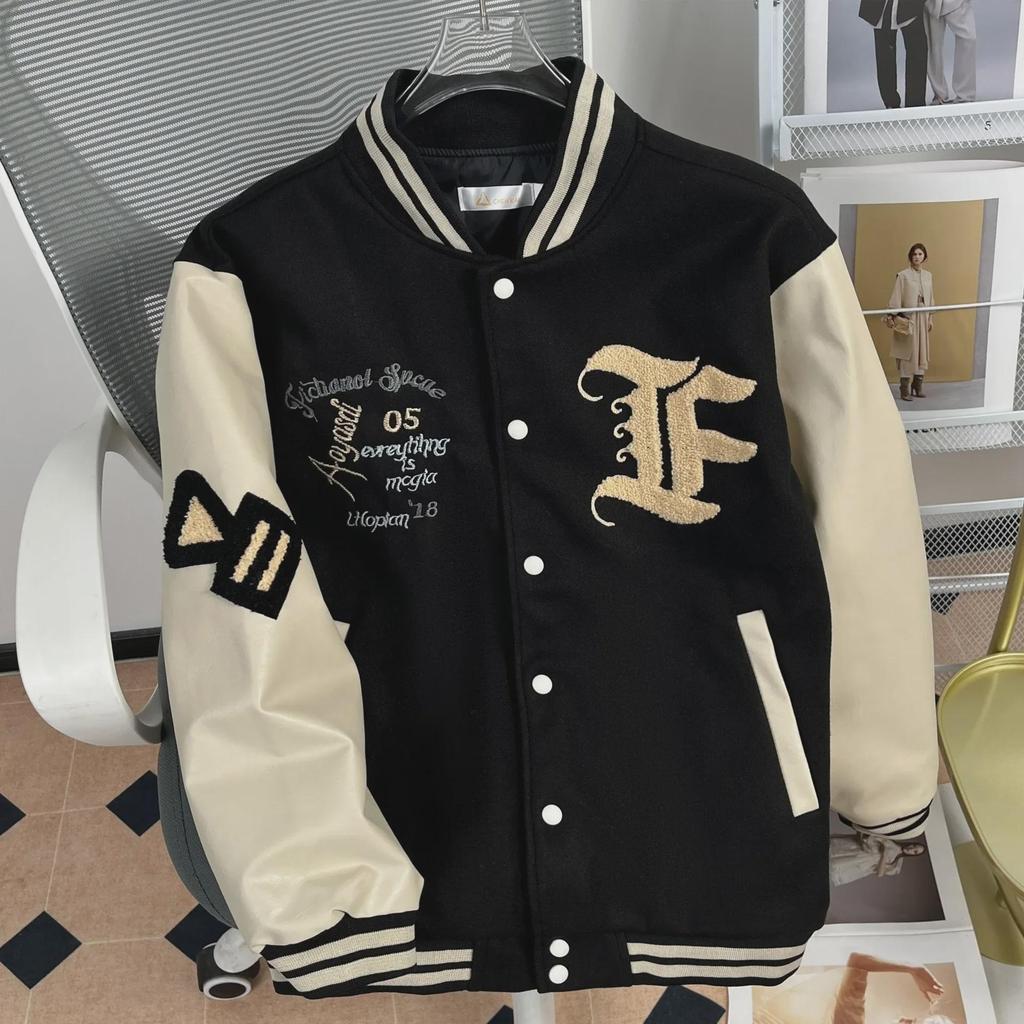 Trendy New Embroidered Men's Baseball Jacket - Autumn/Winter Collection