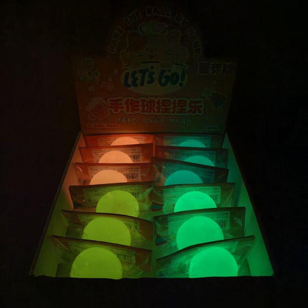 Glow in The Dark Maltose Squeeze Balls Hand Relax Squishy Toy Luminous Squishy Balls Kids Adults