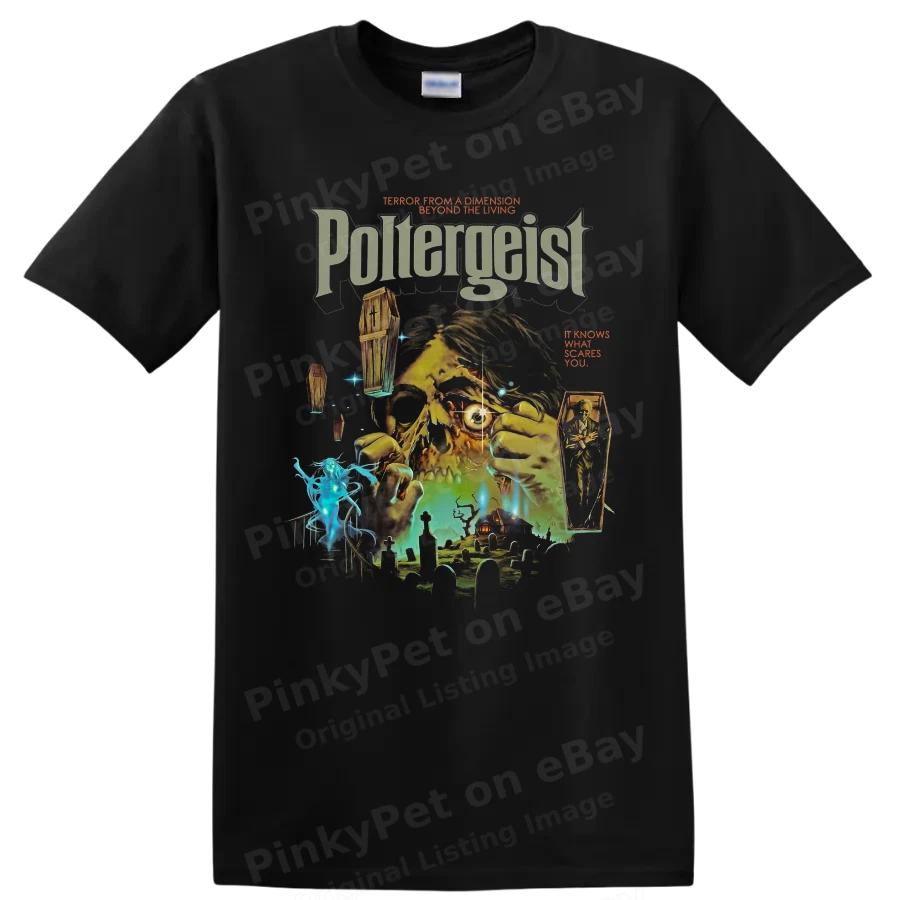 Poltergeist Horror Movie T Shirt Haunted House Coffin Ghost Graveyard Cemetery