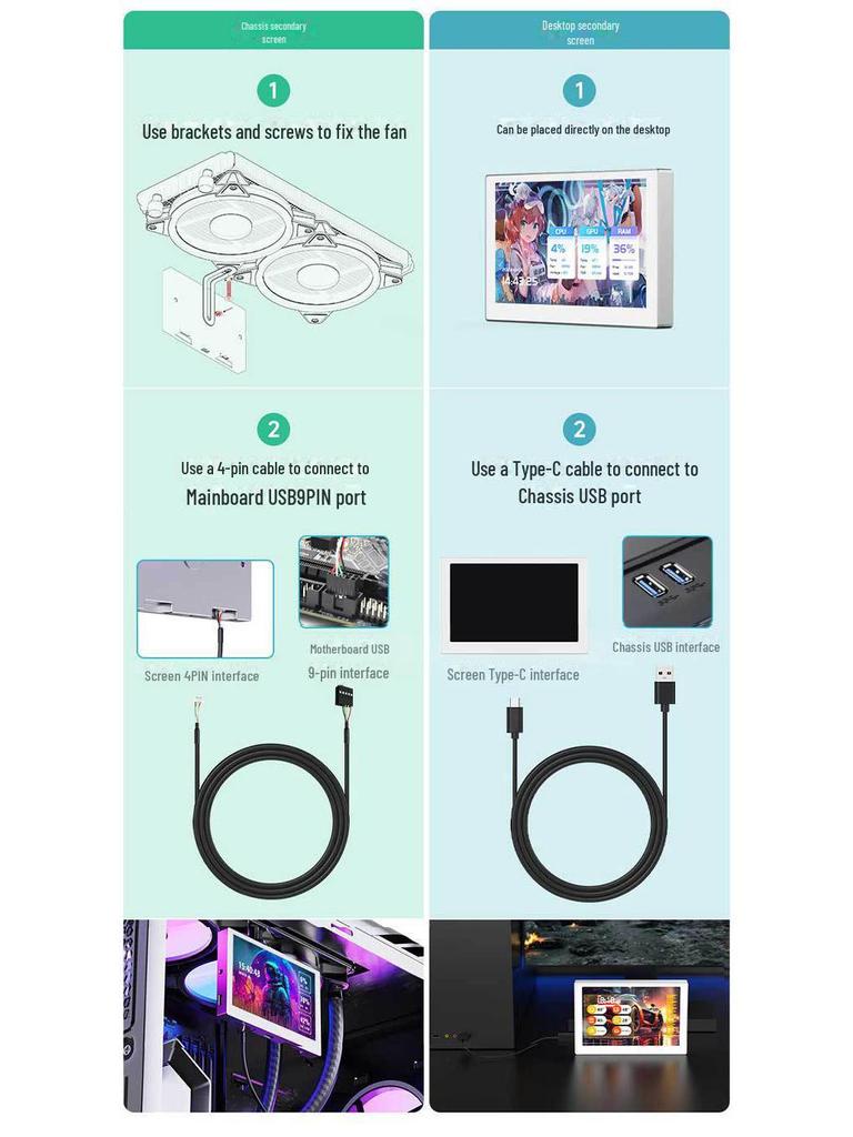 8-дюймовый RGB LCD USB-дополнительный экран со звукоснимателем, разрешение 1280x800