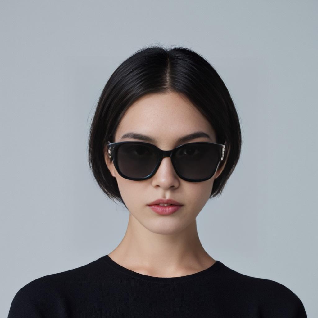 Saint Laurent Solid Design Square Sunglasses Unisex sunglasses Black SLM95/F-001
