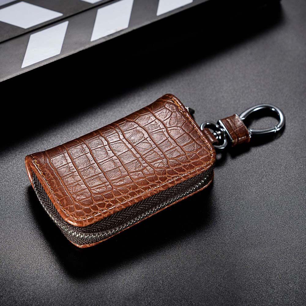 Men Crocodile pattern PU Leather Key Bag Case Zipper Key Case Bag Car Key Wallets Car Key Case