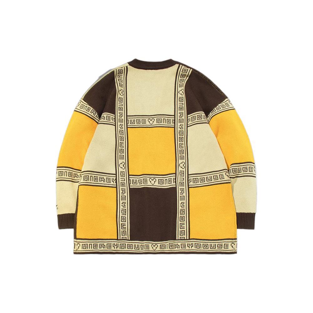 Li Ning X Disney Микки Маус Pattern Повседневный свитер с длинным рукавом унисекс свитер Желтый AMBQ022-2