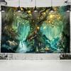 Натуральный лесной гобелен с пейзажным принтом, большой настенный гобелен, дешевый настенный гобелен в стиле хиппи, богемный настенный гобелен