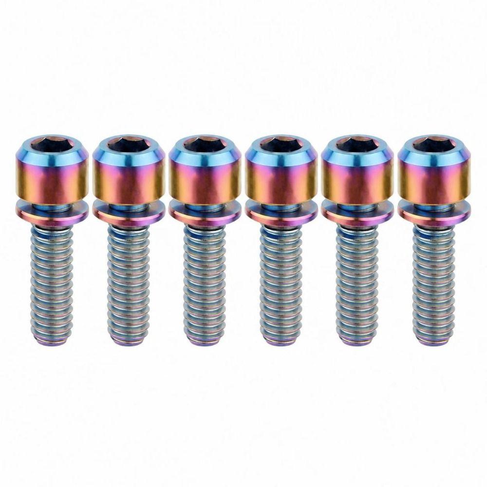 6PCS Rainbow Bicycle Fixing Bolt M5 X 18mm M5 Stem Bolts Bike Stem Screw  Bicycle Maintenance