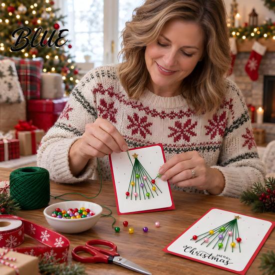 Набор для вышивки крестом «С Рождеством» DIY, Набор для вышивания greeting art для начинающих с дизайном елки, Праздничный набор для начинающих