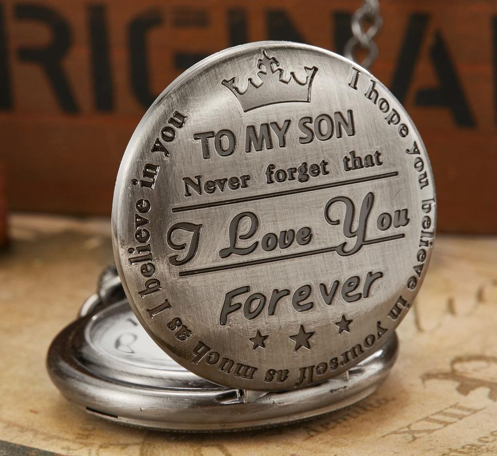 Стимпанк Полный Хантер Золотой/Серебряный/Черный Кварцевый Аналоговый Сплав Моей Дочери Карманные часы/Моему СЫНУ Карманные часы Подвеска Цепочка Часы с Римскими цифрами