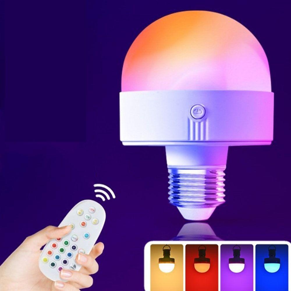 USB Rechargeable Emergency Bulb 5W Stage Lamp Bulb Atmosphere Light RGB Light Bulb Camping