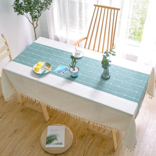 Tablecloth For Table Rectangular Round Waterproof Anti -Stain Linen Cotton Gingham Check Party Decoration Wedding Birthday Buffet