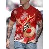 Christmas 3D Santa Claus Print T Shirt for Men Casual Short Sleeve Tee Shirts Fashion O-Neck Top New Year Gift Oversized T-Shirt