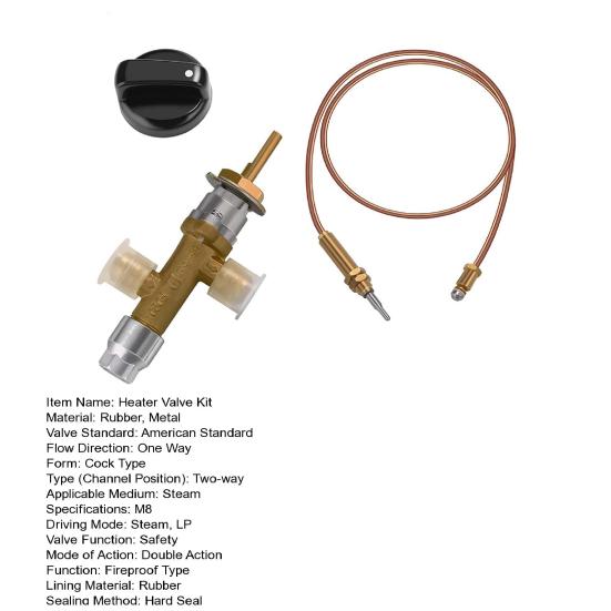 3Pcs/Set Easy Installation LP Gas Heater Propane Valve Assembly Fireplace Repair Flameout