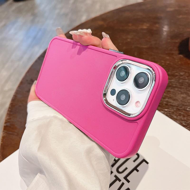 Подходит для Apple 17PRO Простая однотонная металлическая фоторамка 15 Чехол для мобильного телефона IPhone 16 XR Защитный чехол 14 Мягкий