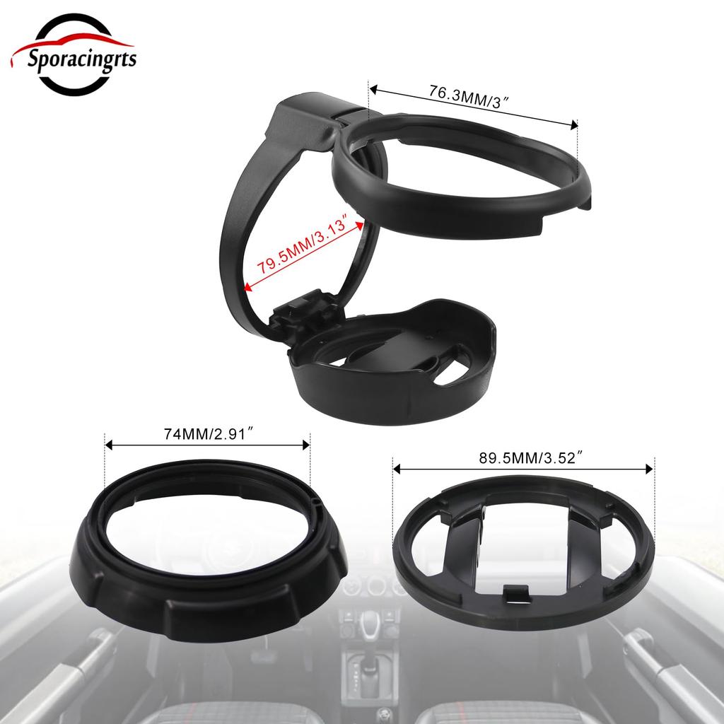 Подстаканник Sporacingrts для Jimny Sierra JB74 водителя и пассажира, совместимый с круглым воздуховодом, пластиковый откидной JB64/Jimny - боковой,