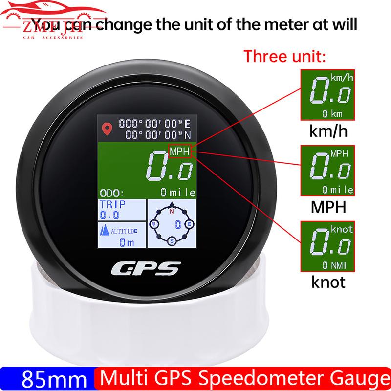 TFT 85 мм GPS Спидометр с Антенной Цифровой 600 км/ч, миль/ч, узлов COG ODO Высота Компас для Автомобиля Лодки Яхты 12В24В