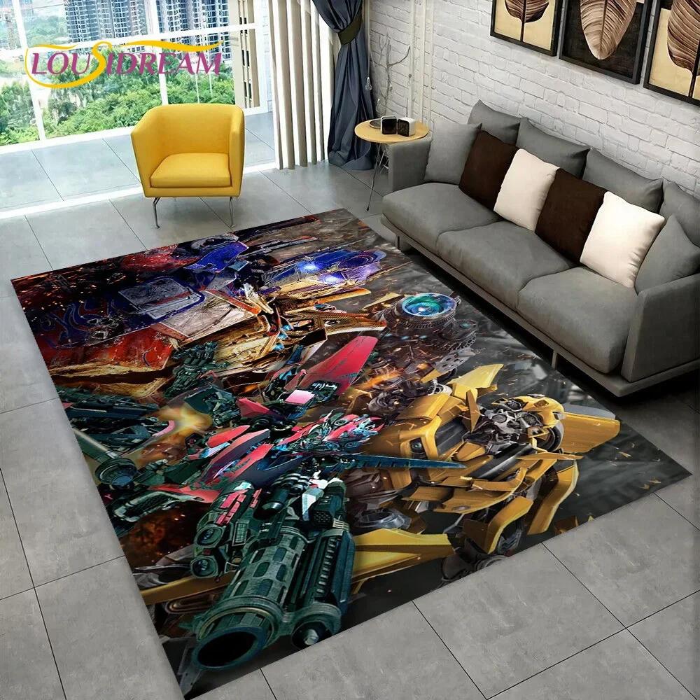Cartoon T-Transformers Autobots 3D Carpet Rug for Bedroom Living Room Home Sofa Decoration,Children Game Large Decor Floor Mat
