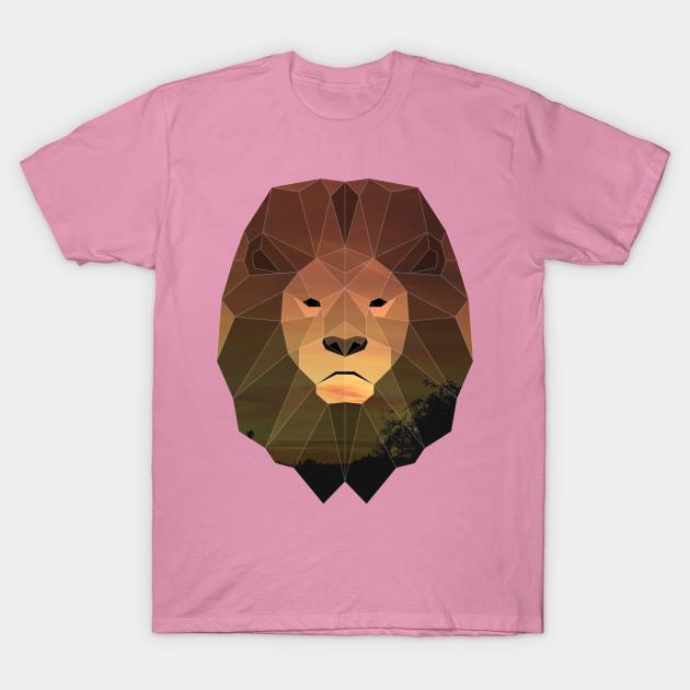 T Shirt Women Lion Low Poly Double Exposure Art Harajuku Print Kawaii Tshirt Summer Short Sleeve Female T-Shirt Top Tee
