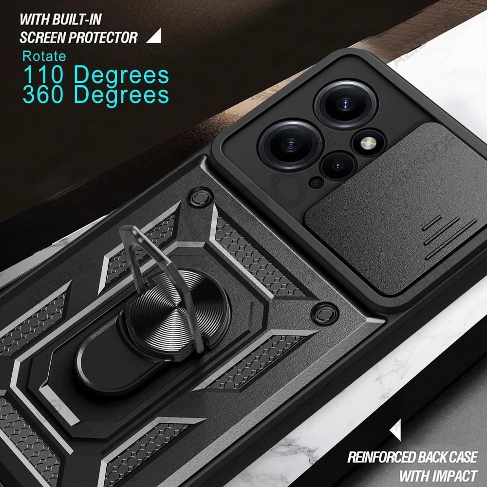For Redmi Note 12 4G 12 Pro Plus Case Slide Lens Protect Cover for Xiaomi 12T 12 13 Lite 12X POCO X5 Pro Redmi 12C 10C Capa