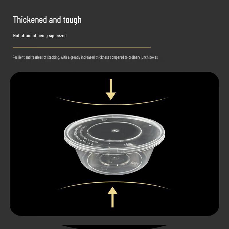 Disposable Round Food Containers, 200ml