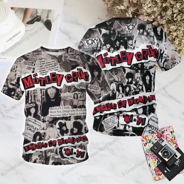 Рок-группа Motley Crue 3D-печать Футболка Мужчины Женщины Мода Хип-Хоп Повседневные Топы с Коротким Рукавом Футболки Мужская Одежда Детская Футболка