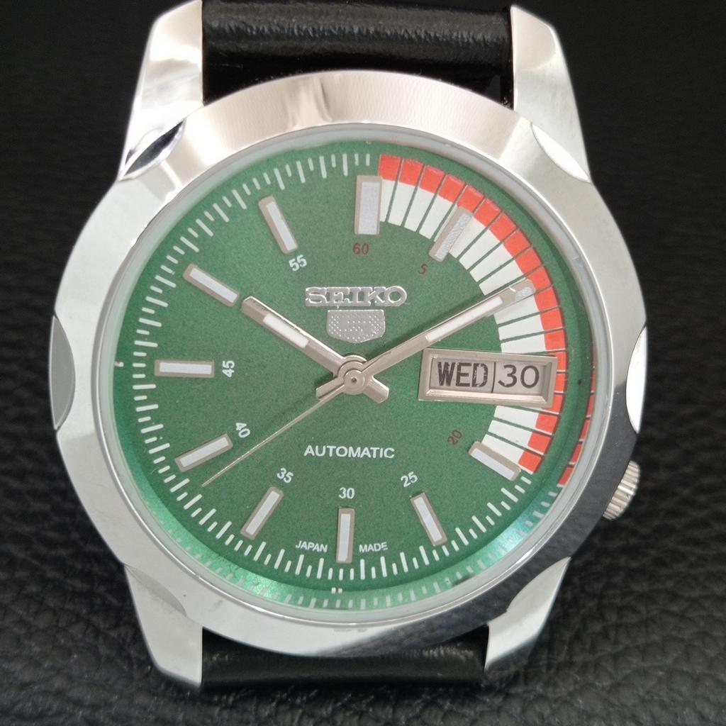 ВИНТАЖНЫЕ ОТРЕМОНТИРОВАННЫЕ МУЖСКИЕ АВТОМАТИЧЕСКИЕ ЧАСЫ SEIKO 5 ЯПОНИЯ ЗЕЛЕНЫЙ ЦИФЕРБЛАТ a445407-1