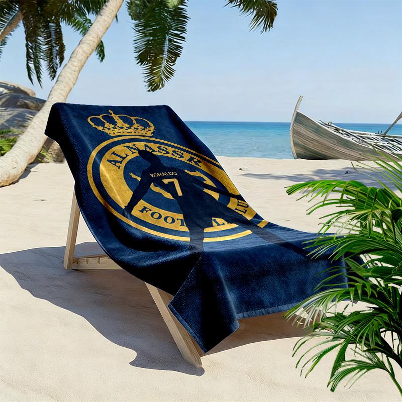 Полотенце Al Nassr's Legacy для пляжа Пляжное полотенце для отпускных фото пляж купание Полотенце для открытого бассейна морской берег Полотенца для путешествий и отпуска Комфорт пляж