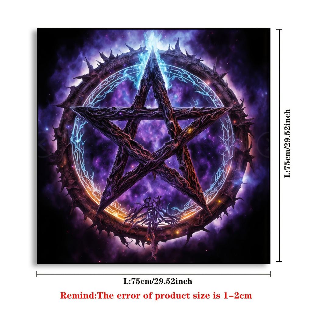 Thorn Pentagram Altar Cloth - Cosmic Witchcraft Tarot Tablecloth for Divination, Spiritual Rituals, Gothic Decor, Table Cover