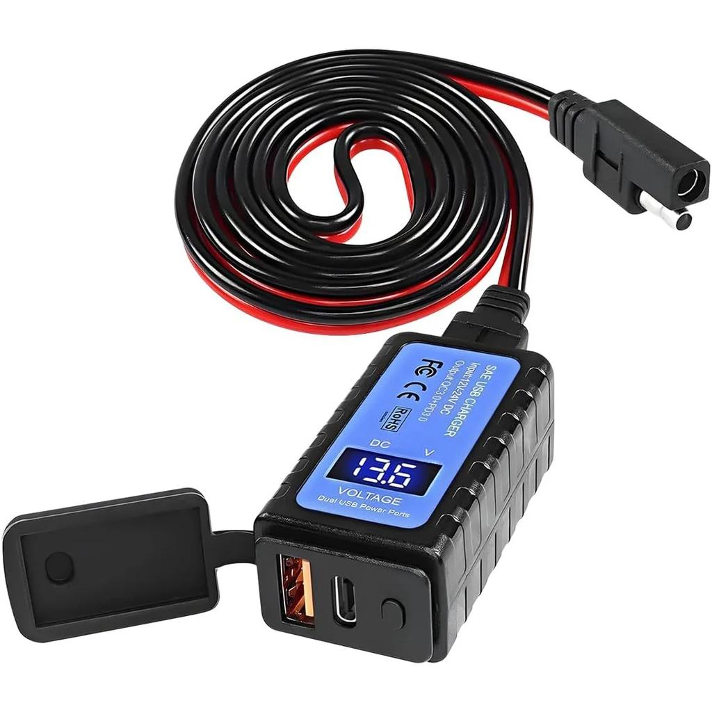 QC3.0 PD USB зарядное устройство для мотоцикла водонепроницаемый 12 В адаптер питания с переключателем светодиодный вольтметр гнездо зарядное устройство для мото телефона, горячая распродажа