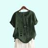 Ladies Plus Size Pullover Loose Shirt Women Casual Round Neck Print Blouses Summer Fashion Short Sleeve T-shirt