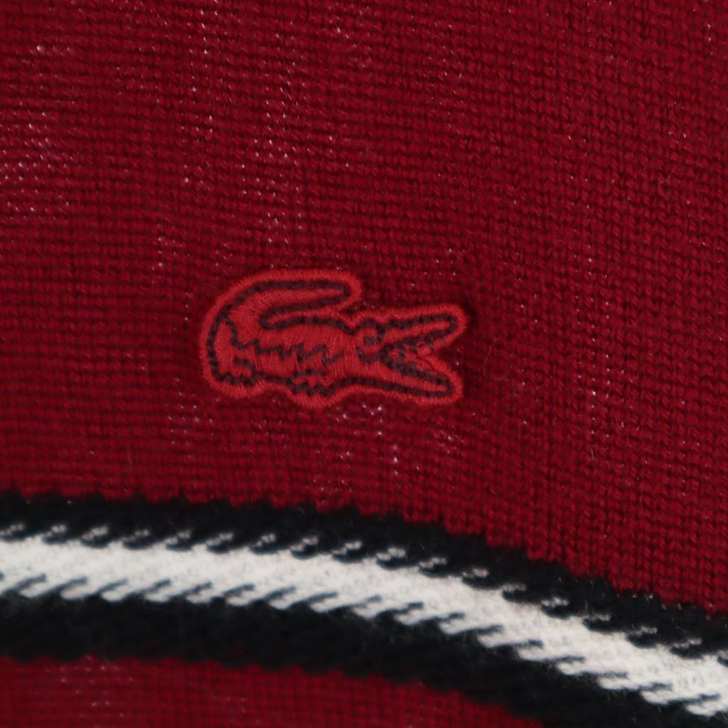 Lacoste Шерстяной джемпер с длинным рукавом M Серия Бордо вязаный Мужской Б/у