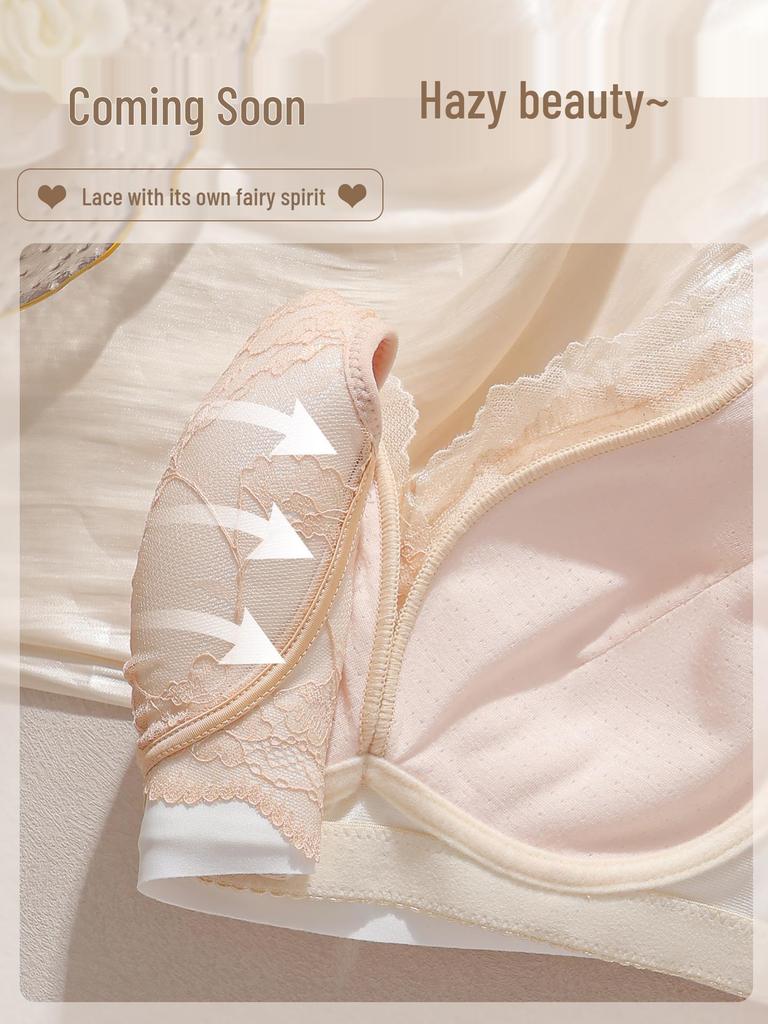 Women's Push-Up Lace Bra - Wireless, Anti-Sagging, Small Bust Support, Shaping, and Underarm Fat Collection