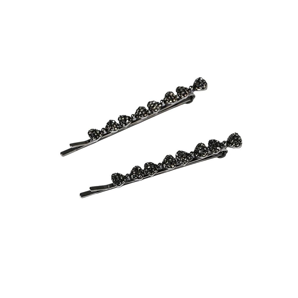 CHIMERA 2-Piece Rhinestone Butterfly Hair Clips, Side Clips for Bangs, Hairpins, Black